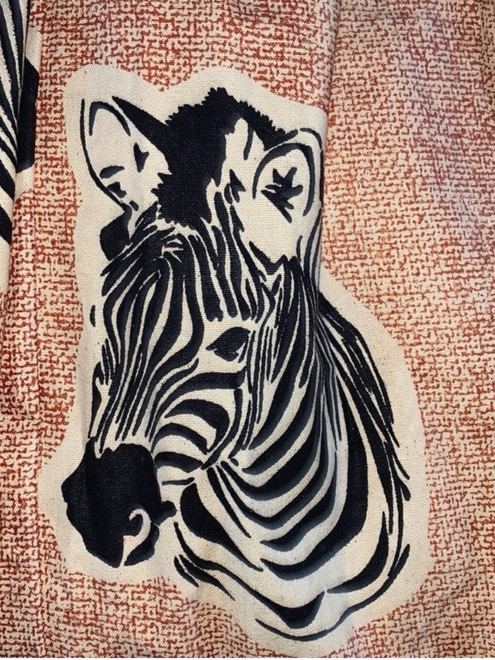 Anthropologie Tan Midi Skirt with Zebra Head Print - Picture 5 of 11